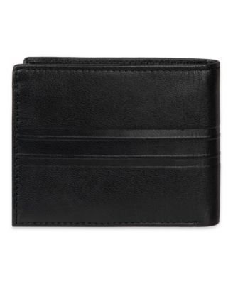 Men's RFID Stripe Embossed Bifold Traveler Wallet