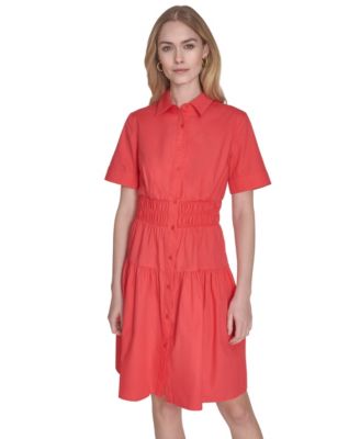 Women's Cotton Short-Sleeve Shirtdress
