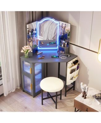 Vanity Makeup Desk with Mirror and Lights