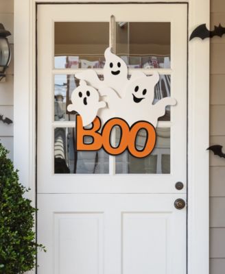 14" Halloween Wooden Ghost BOO Door Hanger