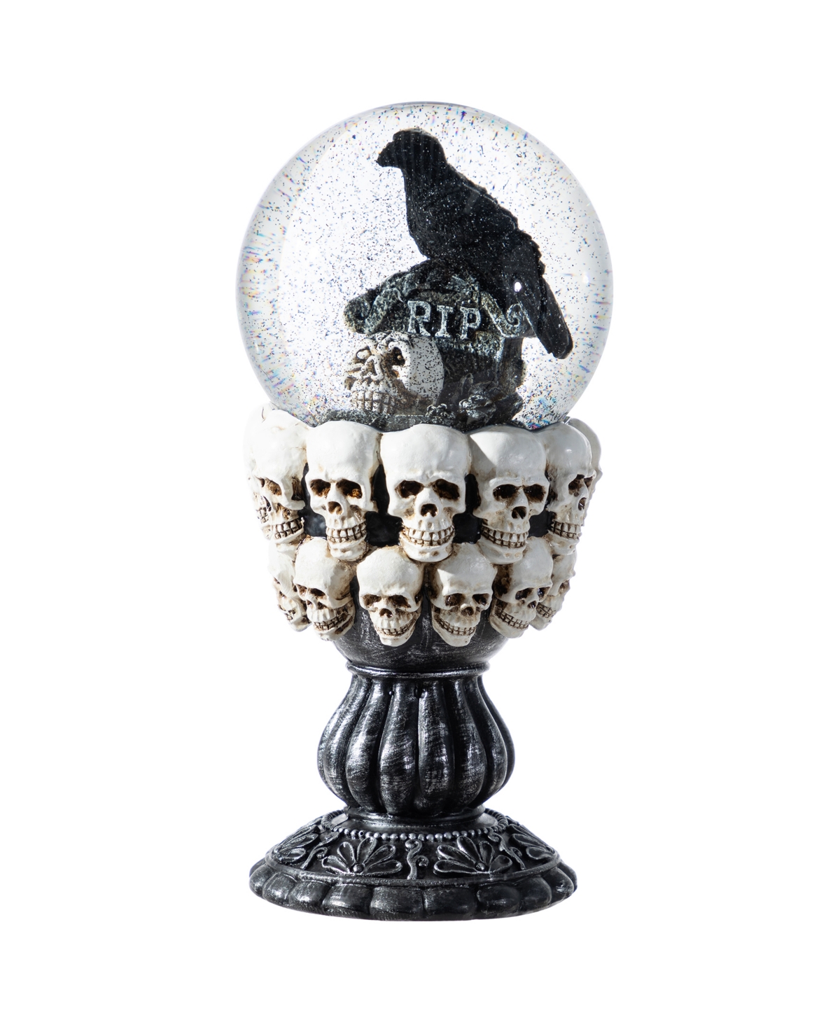 7.25" Halloween Resin Stacked Skull Water Globe - Multi
