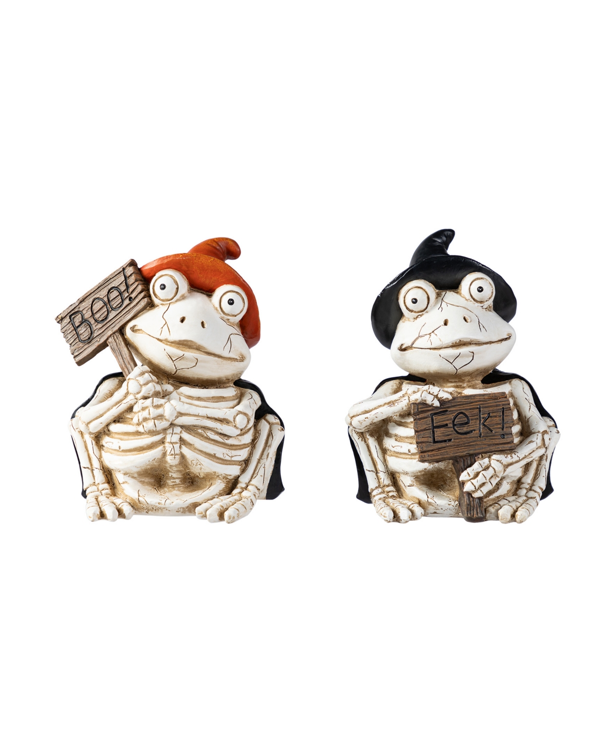 Halloween Resin Skeleton Frogs Table Decor, Set of 2 - Multi