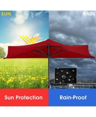9 Feet Patio Bistro Half Round Umbrella without Weight Base