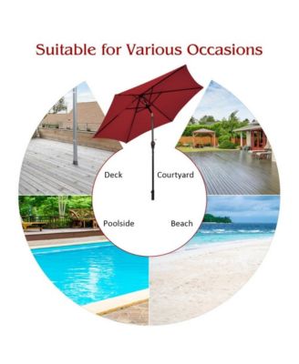 10 Feet Outdoor Patio Umbrella with Tilt Adjustment and Crank