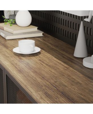 High quality wood color steel wood combination cabinets, storage cabinets, pantry