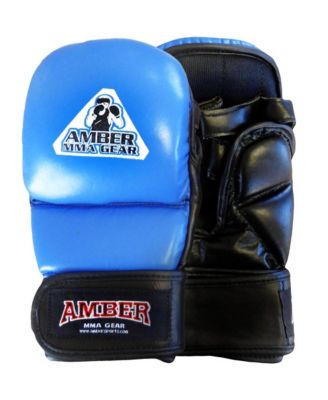 MMA Safety Training Gloves,Premium Leather,Adjustable Velcro Closure,Durable &Comfortable for Sparring,Bag Work & MMA Workouts,Blue,Small