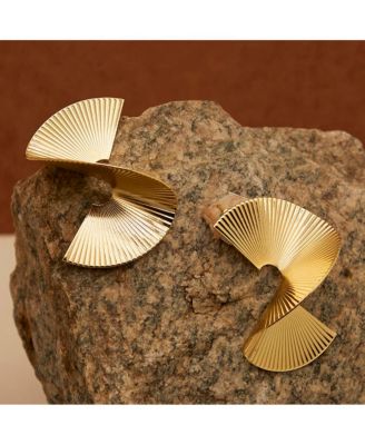 Women's Gold  Metallic Twist Drop Earrings