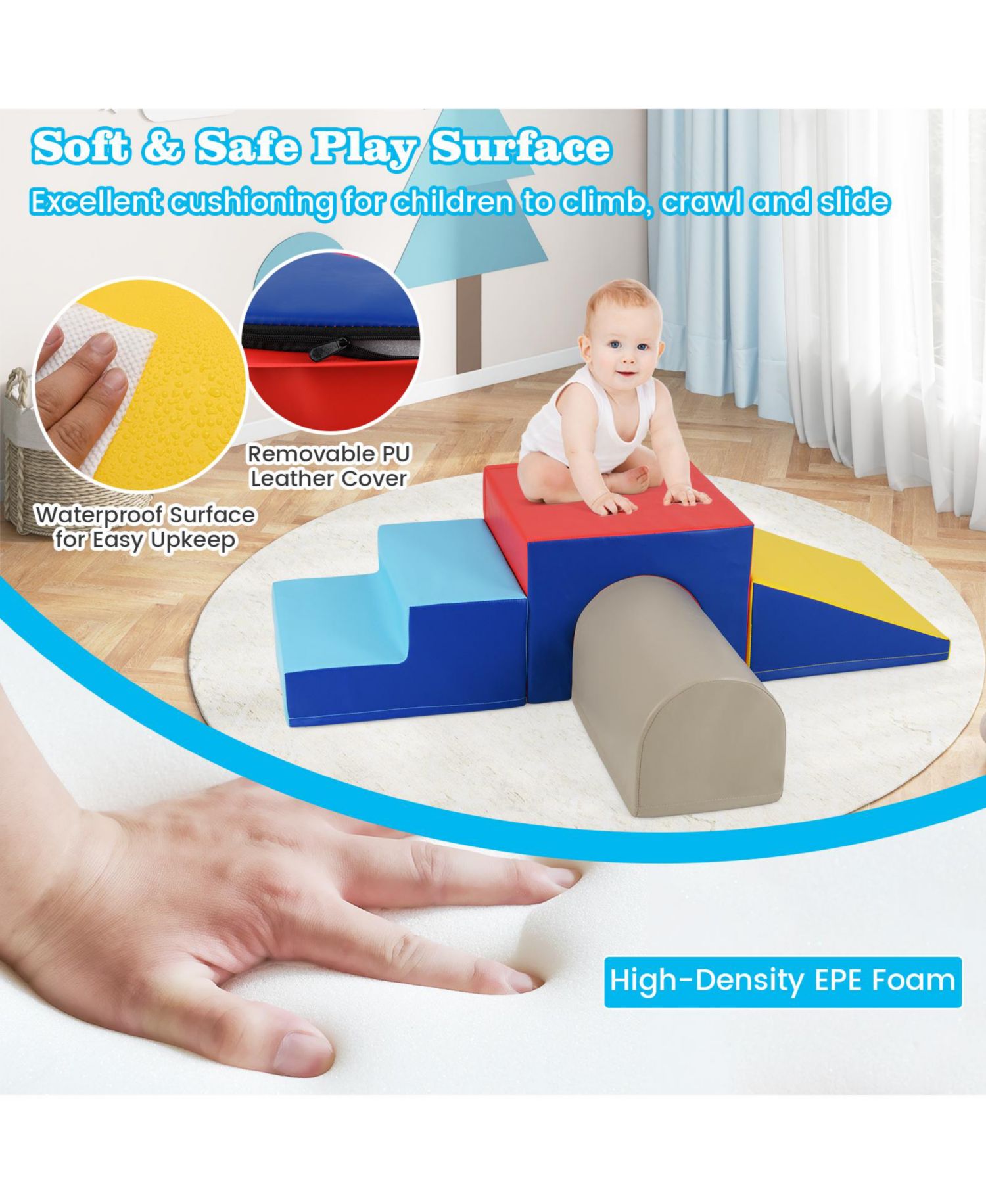 Climb and Crawl Foam Play Set for Infants and Toddlers Soft Blocks for Indoor Play