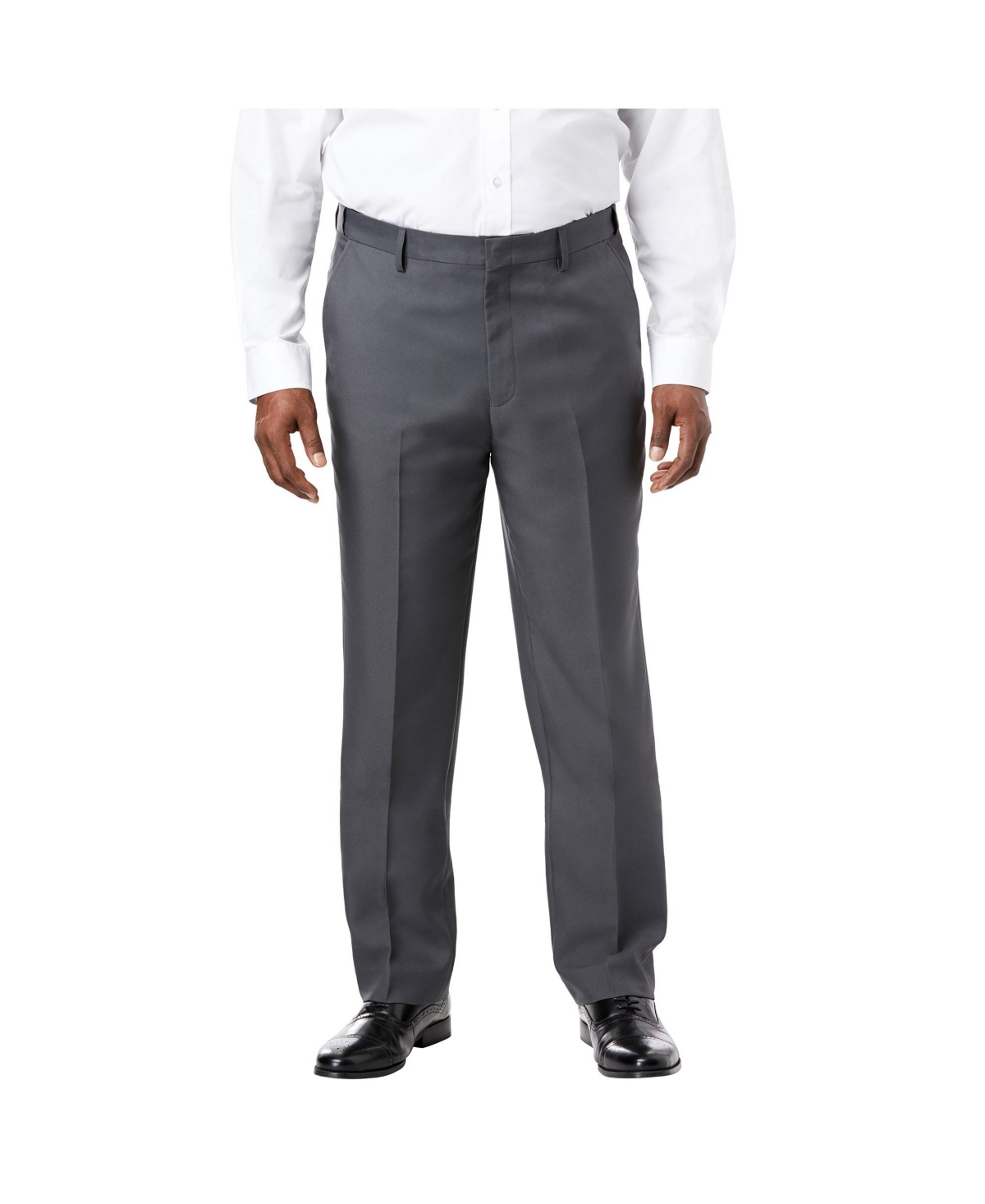 Big & Tall Easy Movement Plain-Front Expandable Dress Pants - Slate blue