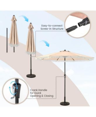 9 feet Patio Umbrella with Sun-Protective Canopy for Patio Garden Pool