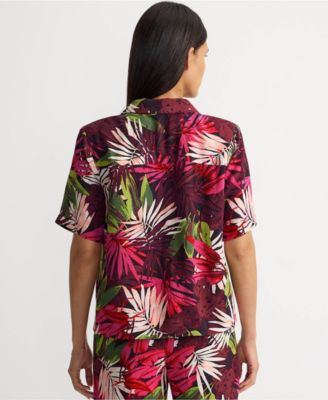 Women's Rayon Short Sleeve Camp Shirt