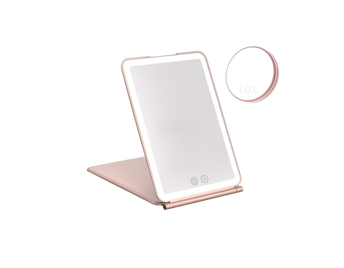Led Travel Mirror - Pink