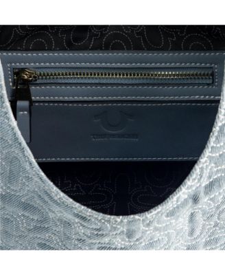 Quilted Horseshoe Large Denim Hobo