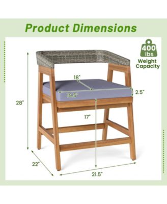 Outdoor Patio Dining Chairs Set of 4 with Seat Cushions for Comfortable and Stylish Outdoor Dining