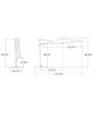 11FT Solefin Octagon Cantilever Umbrella with foot pedal, Bronze Frame