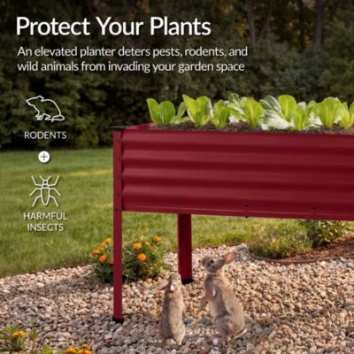 48x24x30in Elevated Galvanized Metal Garden Bed w/ Corner Protectors