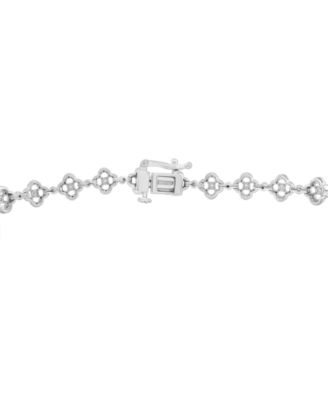 Diamond Clover Tennis Bracelet (1 ct. t.w.) in 14k White Gold or 14k Yellow Gold, Exclusively at Macy's