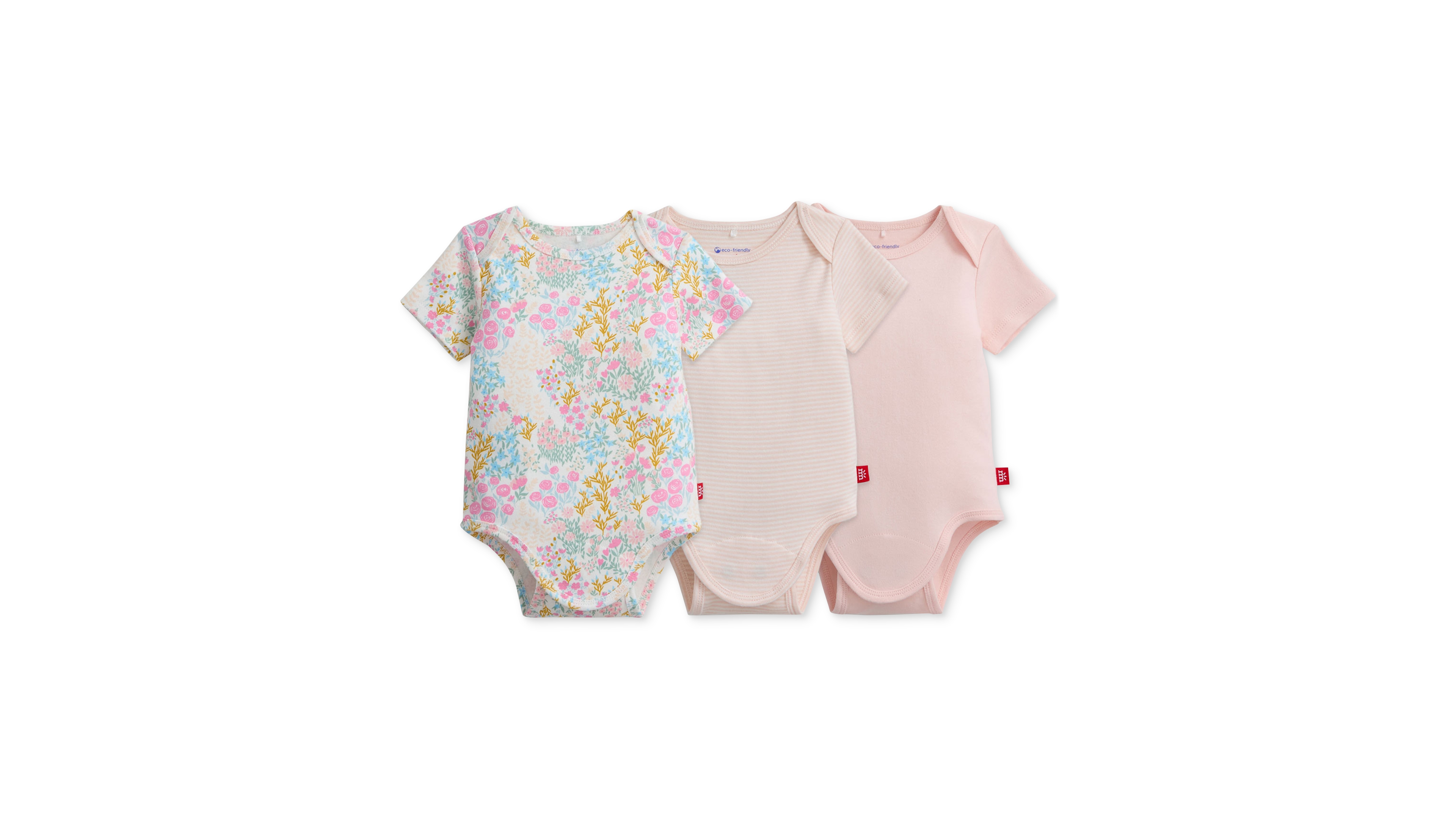 Magnetic Me Baby Cotton Bodysuits, 3 Pack