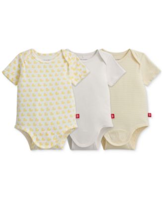 Magnetic Me Baby Cotton Bodysuits, 3 Pack - Yellow