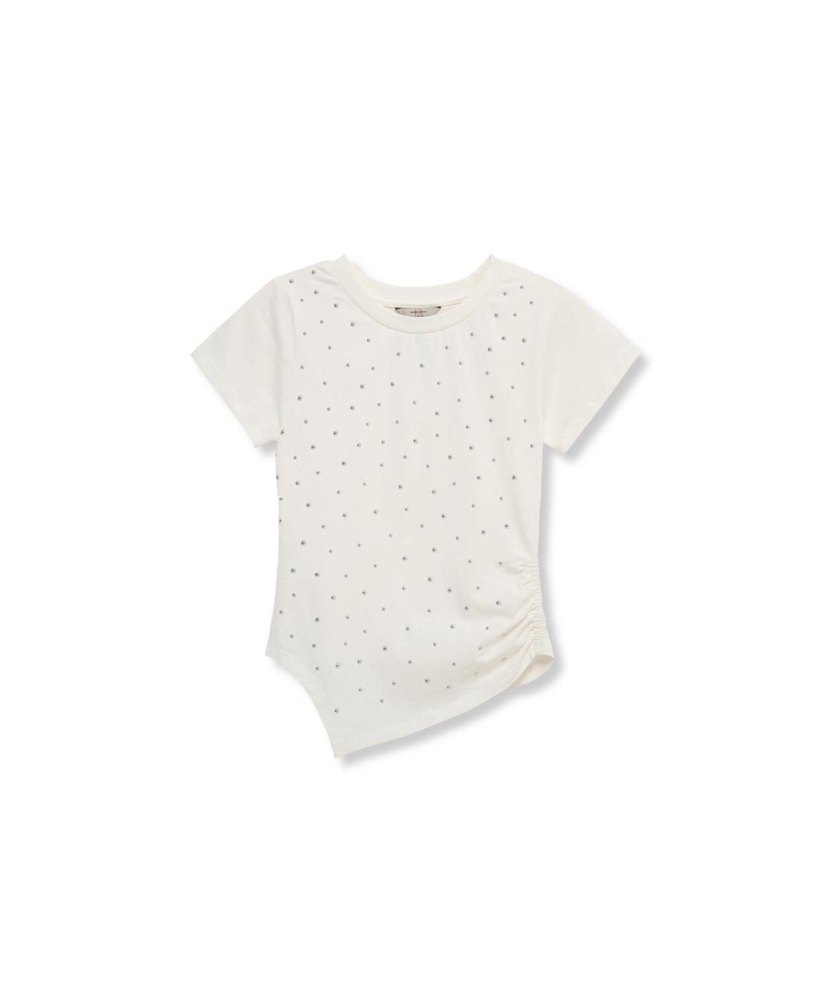H By Habitual Big Girls Studded Asymmetrical T-shirt In White