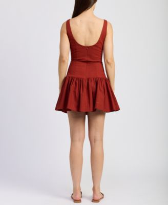 Women's Megumi Sleeveless Cotton Linen Mini Dress