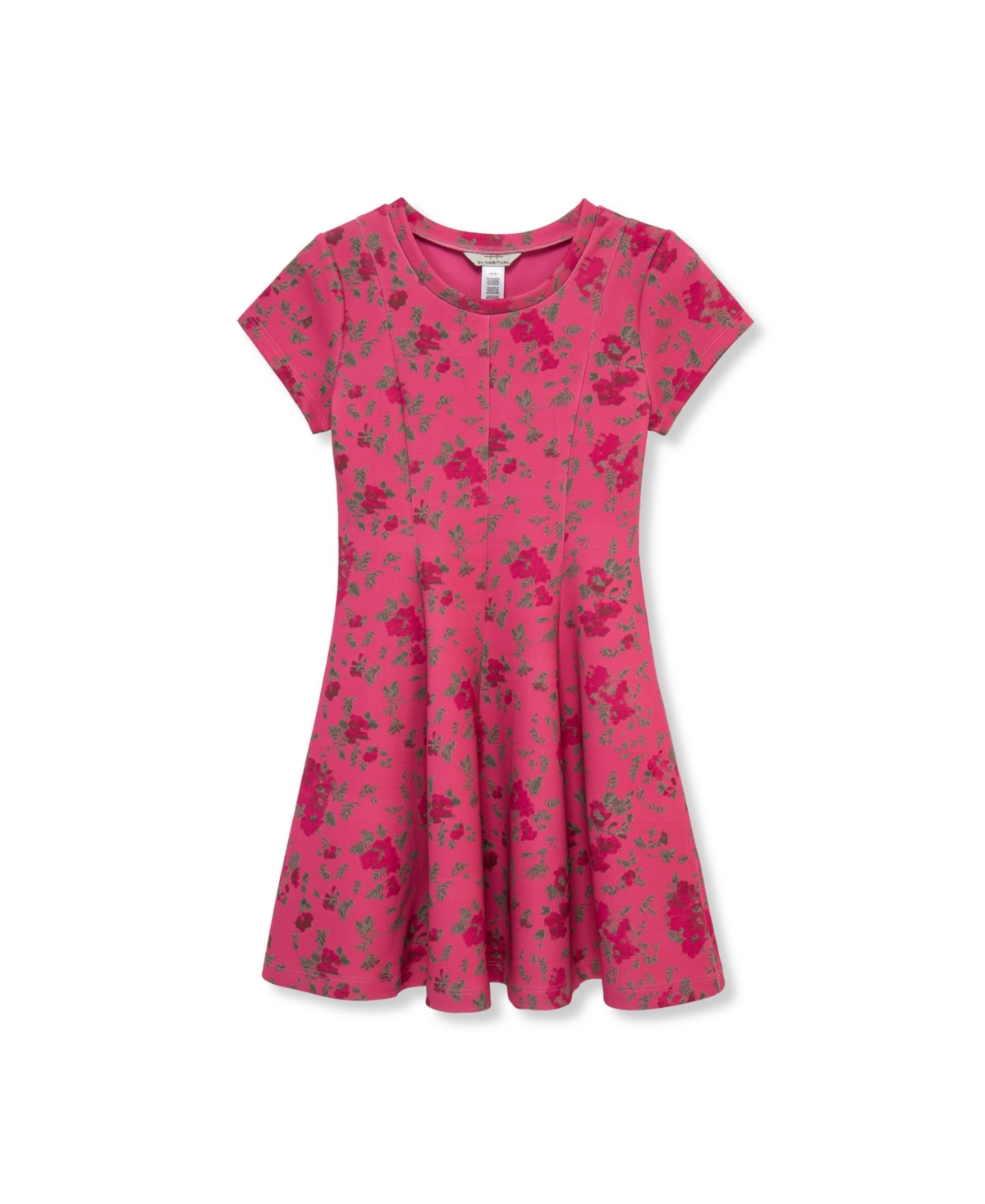 H By Habitual Big Girls Floral Scuba Knit Dress In Pink