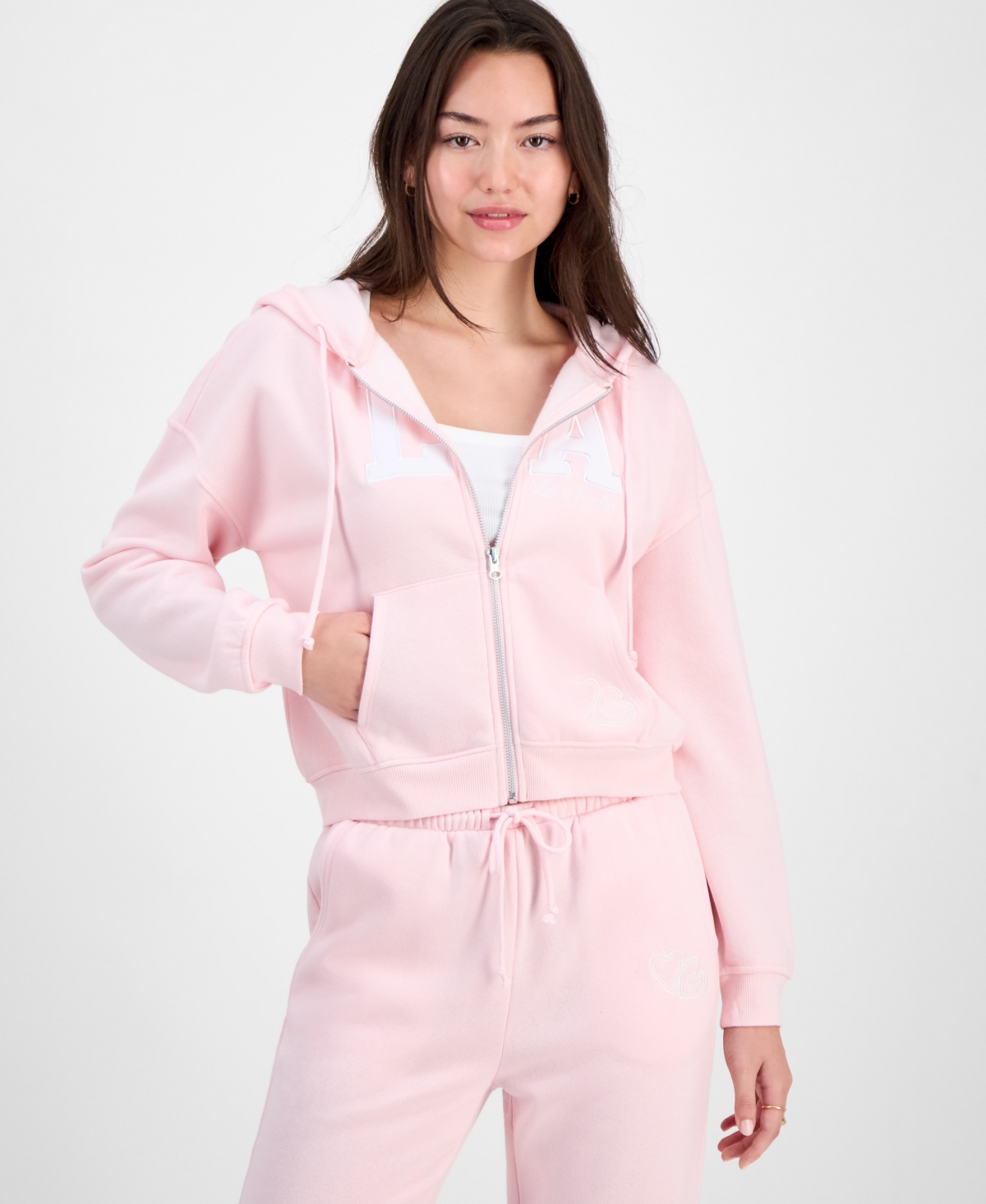 Planet Gold Juniors' All-star 1990 Zip-up Hoodie In Pink