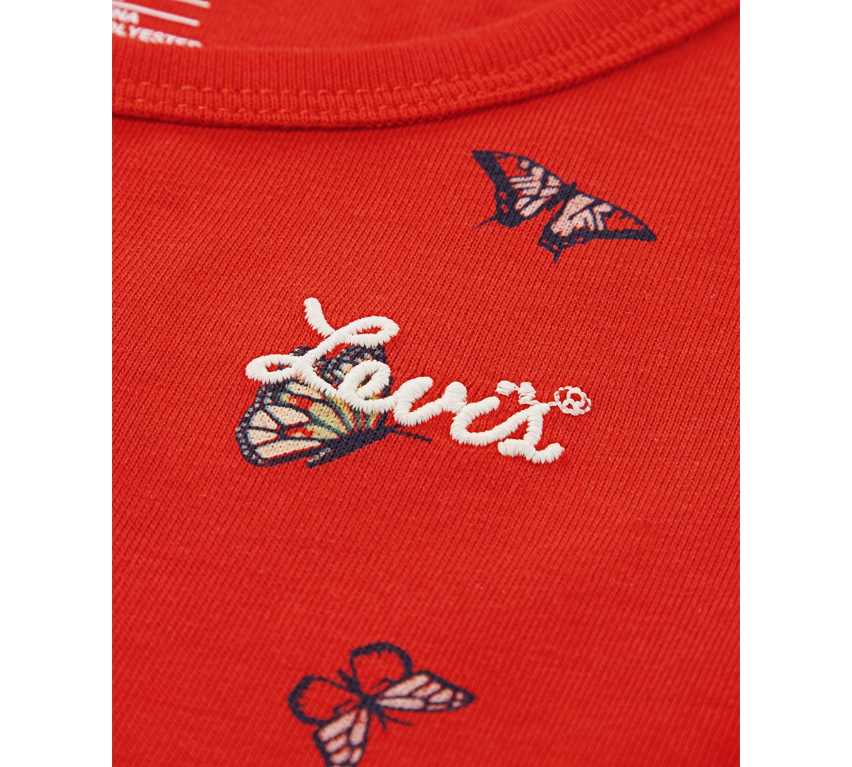 Levi's Baby Girls Butterfly-Print Peplum Top and Wide-Leg Jeans, 2 Piece Set