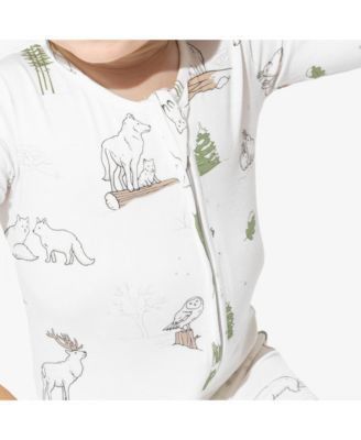 Unisex Baby Winter Forest Animals Convertible Footie