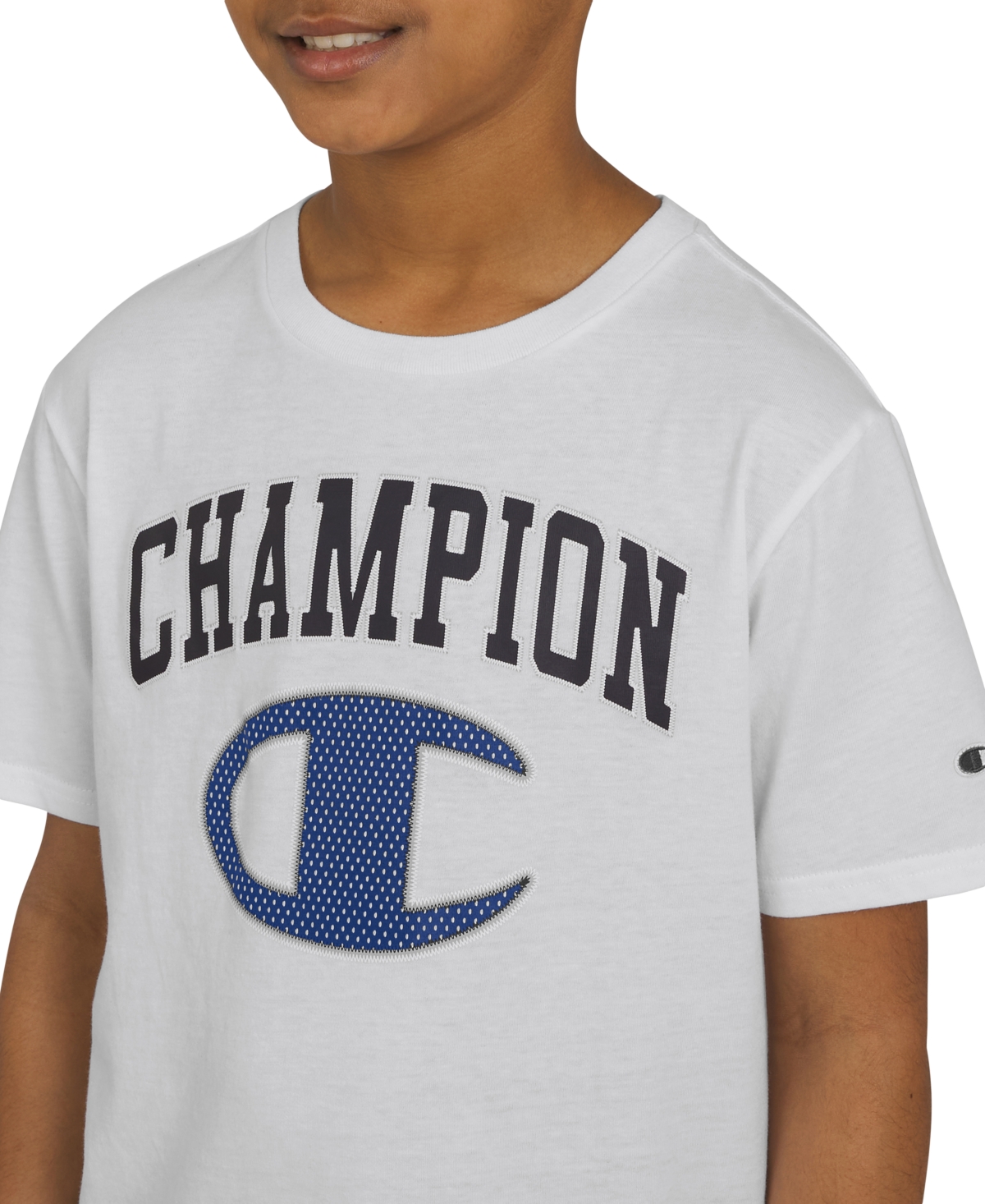 Champion Big Boys Short-sleeve Logo Graphic T-shirt In White