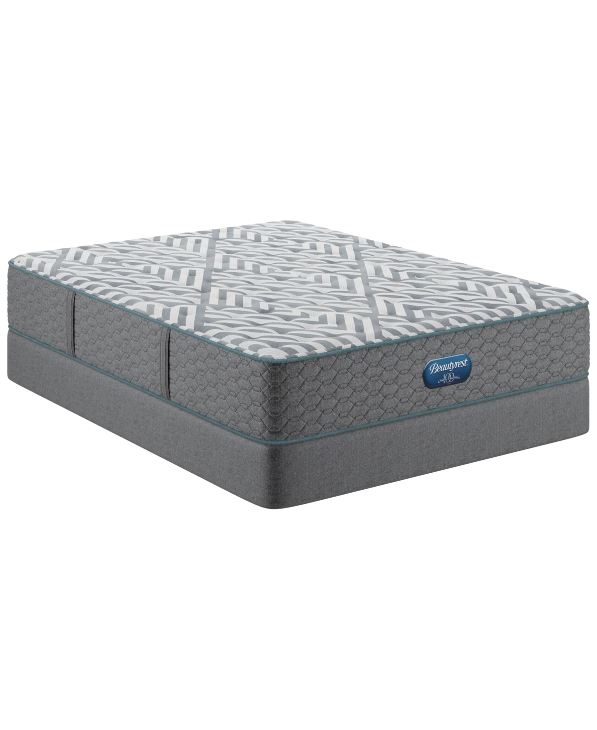 Beautyrest Anderson Avenue 12.5" Medium Tight Top Mattress Set, Full In Gray