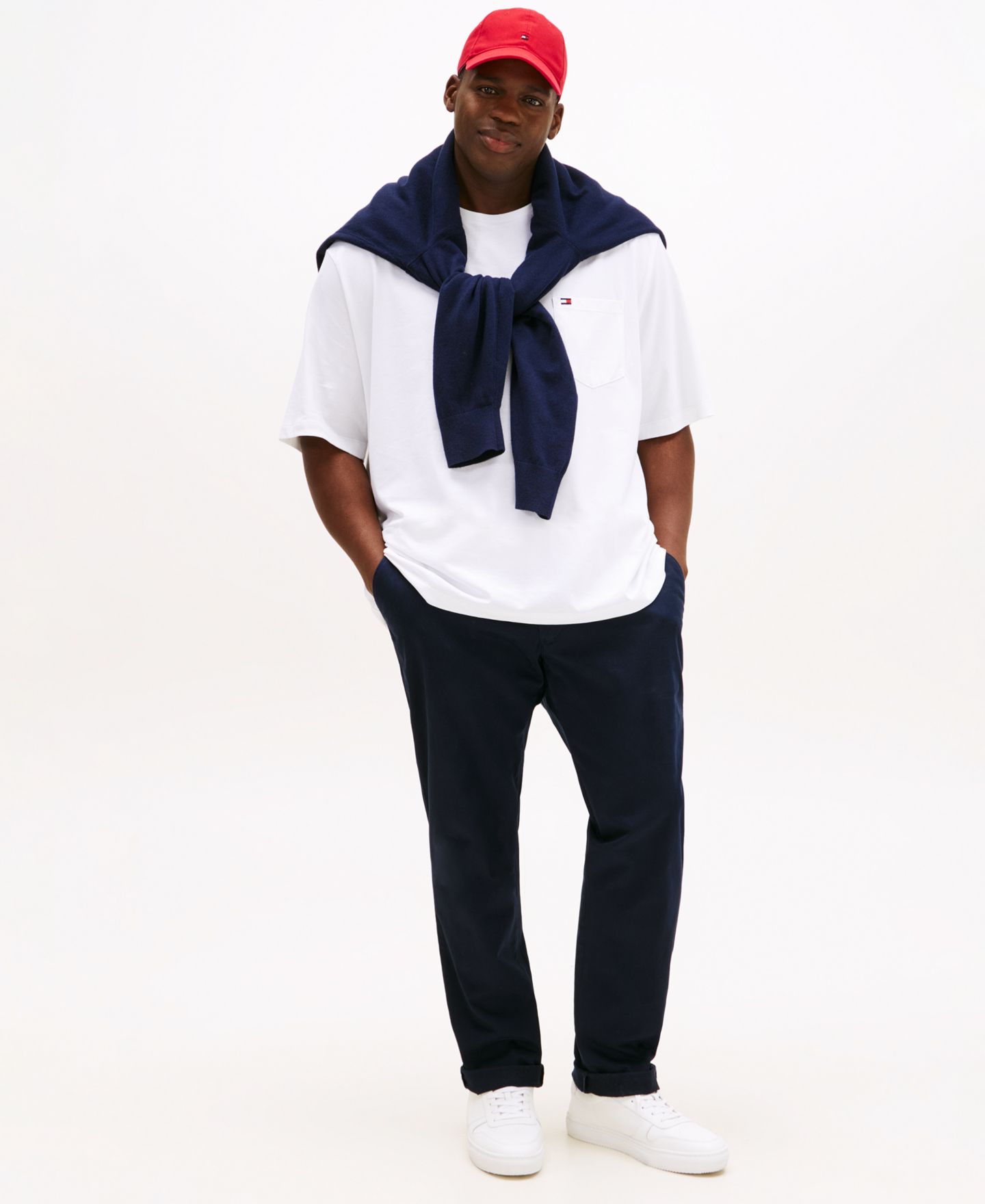 Мужская футболка Tommy Hilfiger Big & Tall Tommy Crew Neck Pocket, цвет: Яркий белый — фото 4