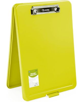 Clipboard with Storage Pink, Letter Size Storage Clipboard with Compartments Case for Nurse Teachers Plastic Translucent Holds 100 Sheets Also Avail. in Green, Pink, Red, Blue, Grey, Black-by Enday