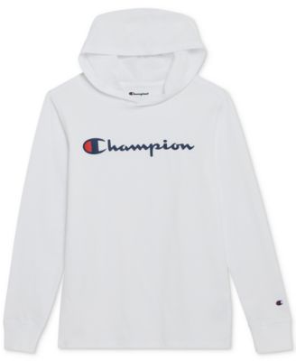 Big Boys Signature Logo Long-Sleeve Hooded T-Shirt