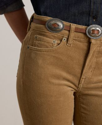 Petite Stretch Corduroy Mid-Rise Straight Pants