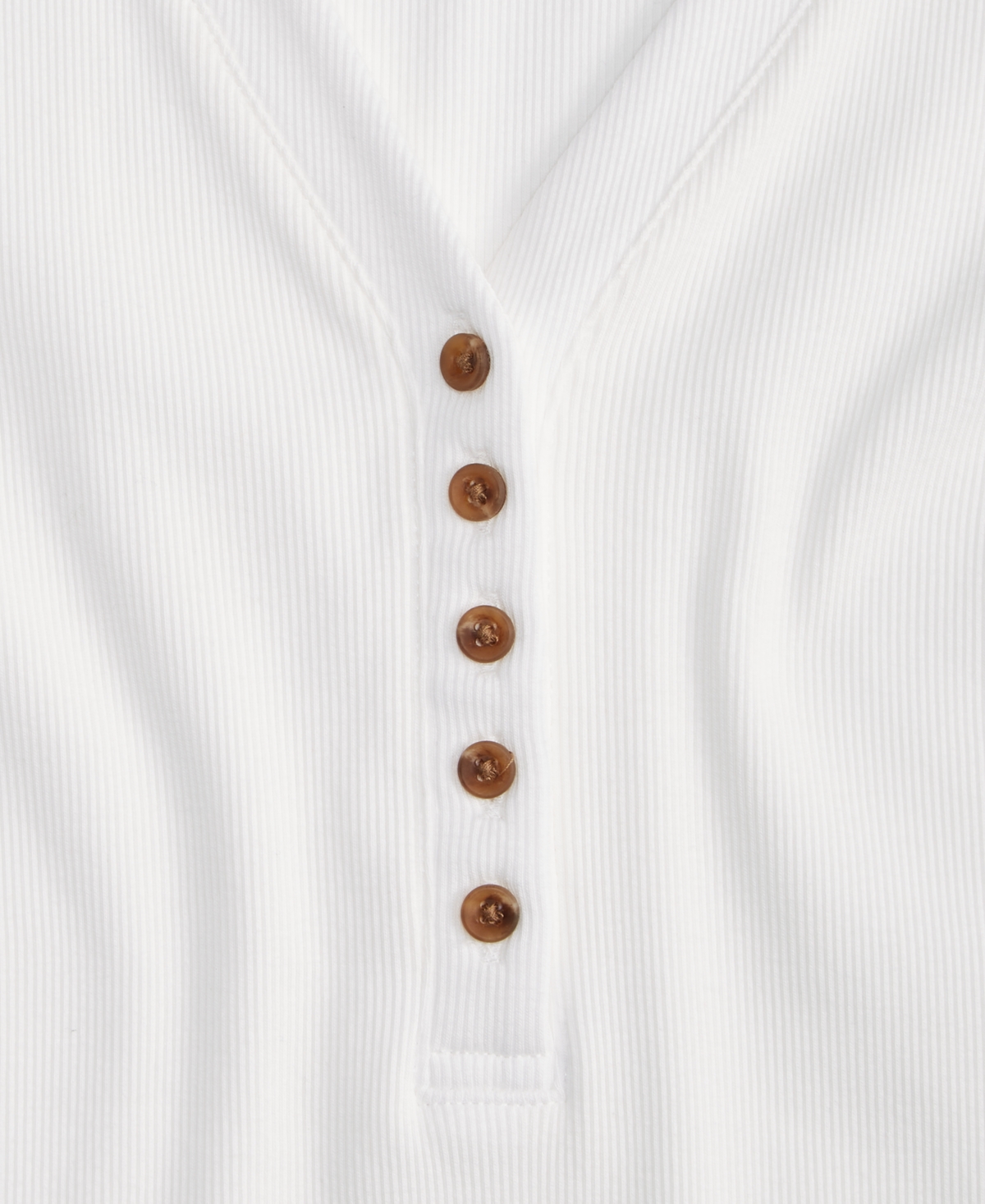 On 34th Women's Puff-shoulder Long-sleeve Henley T-shirt, Macy's Exclusive In White