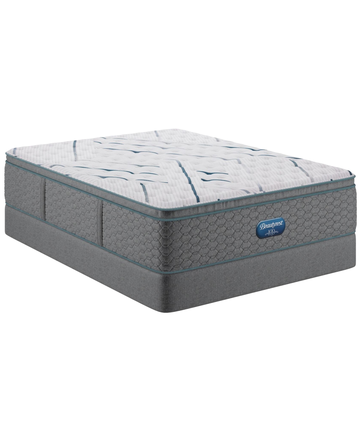Beautyrest Madison Avenue 14.75" Medium Firm Pillow Top Mattress Set, Twin In Transparent