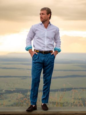 Men's Tailored Linen Blend Trousers