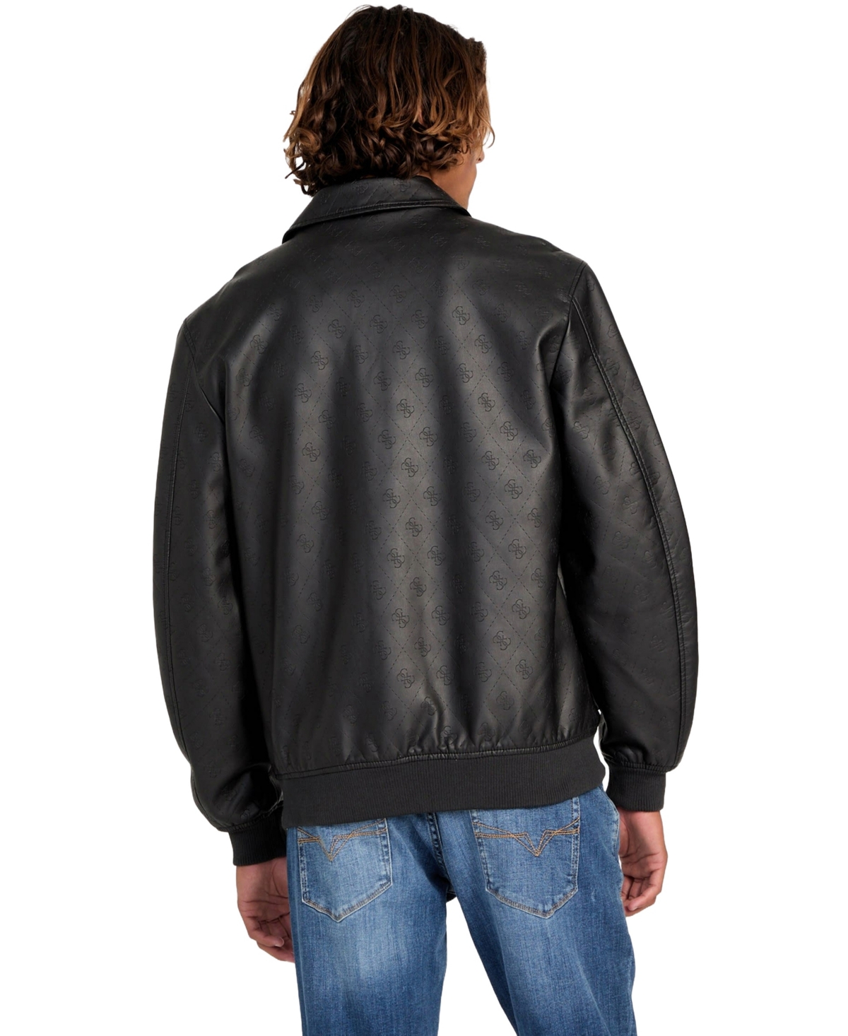 Guess Men's Monogram Aviator Jacket