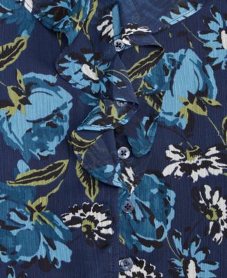Women's Printed Ruffle Chiffon Blouse, Macy's Exclusive 