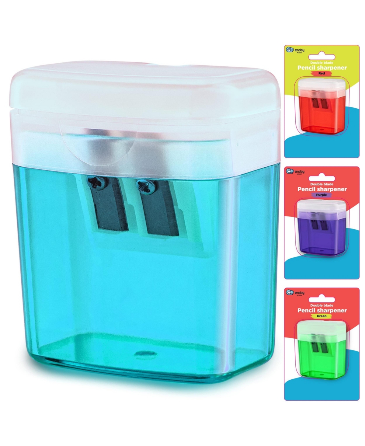 Pencil Sharpener Dual Hole Manual Yellow, Jumbo Crayon Sharpener w/Cover & Bin, Handheld Pencil Sharpeners for Large & Standard Pencils, 1 Pc &#x2013;