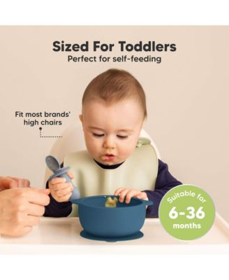 2-Pack Prep Baby Bowls with Suctions & Lids, Silicone Bowls for Baby Boy, Girl, Toddler Suction Bowl, Kids Bowl BPA-Free
