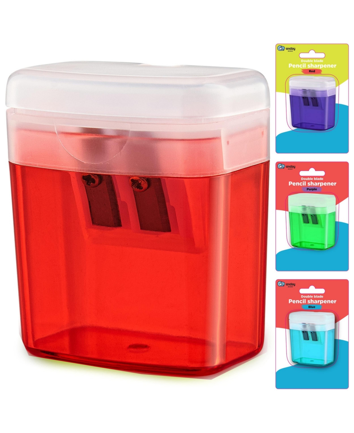 Pencil Sharpener Dual Hole Manual Yellow, Jumbo Crayon Sharpener w/Cover & Bin, Handheld Pencil Sharpeners for Large & Standard Pencils, 1 Pc &#x2013;