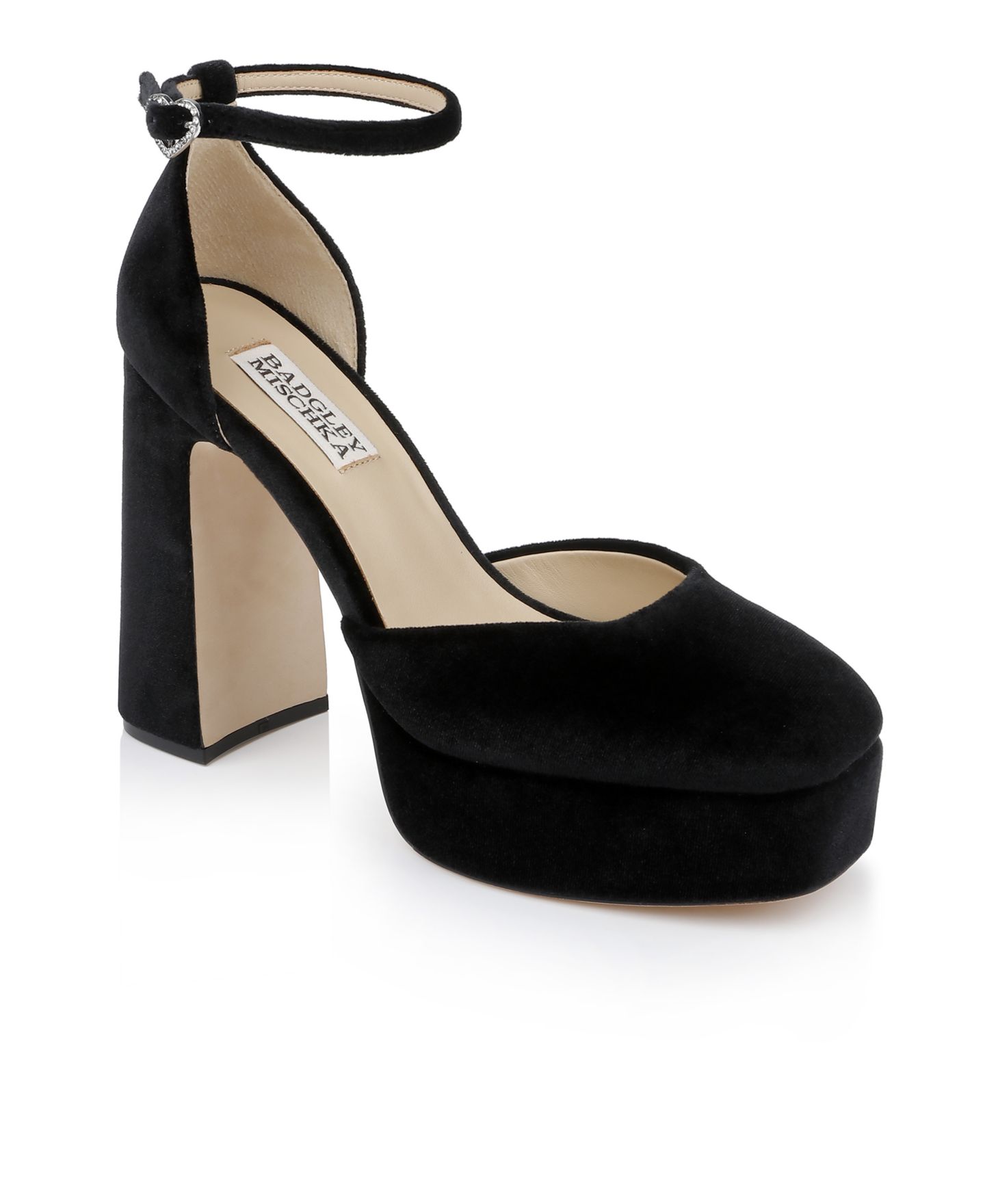 Женские туфли Badgley Mischka Jayda Evening Platform, цвет: Чёрный бархатный — фото 1