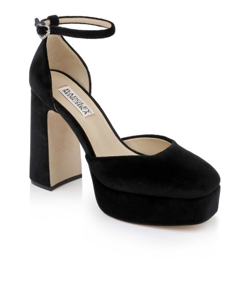 Женские туфли Badgley Mischka Jayda Evening Platform, цвет: Чёрный бархатный