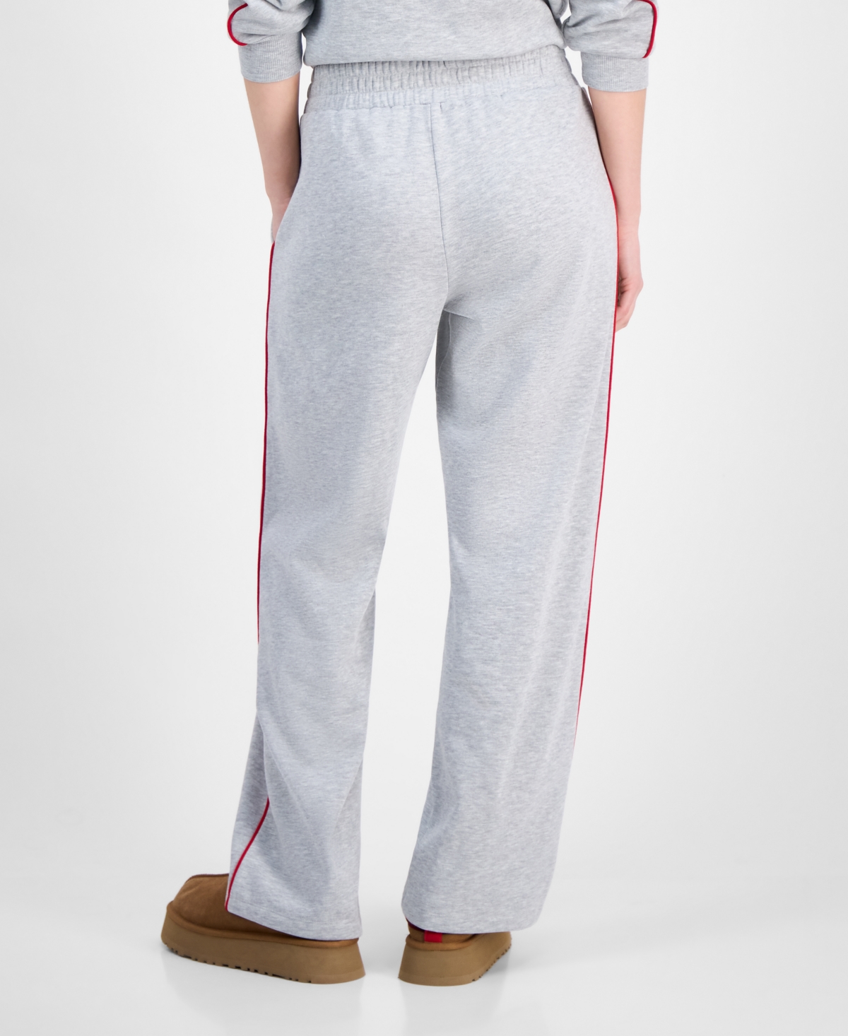 Rebellious One Juniors' V-waist Piped Sweatpants In Gray