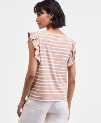 Women's Flutter-Sleeve Jersey T-Shirt