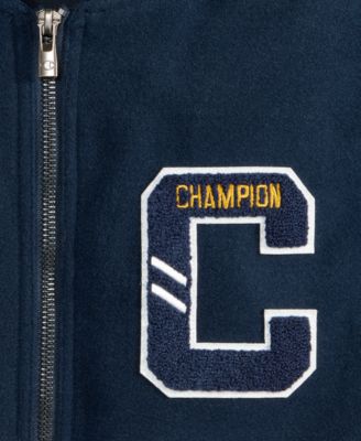 Men's Mixed-Media Varsity Bomber Jacket