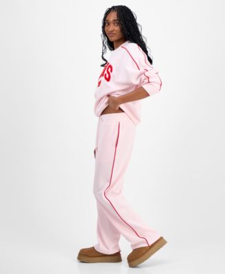 Juniors' V-Waist Piped Sweatpants