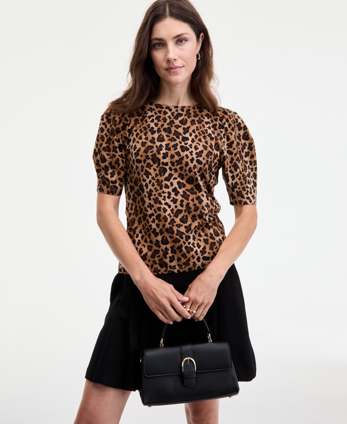 On 34th Women's Puff-shoulder T-shirt, Macy's Exclusive In Brown